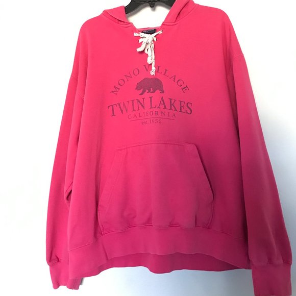 Women's Pink Hoodie Sweatshirt Twin Lakes SZ XL